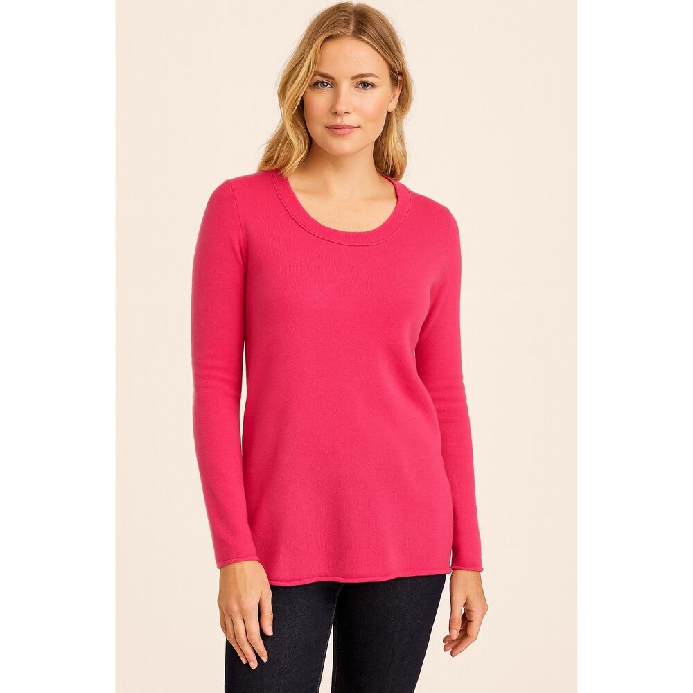 Hot Pink 100% Cashmere 2 Ply Pullover Sweater M Feminine Barbie Soft Cozy Y2K
